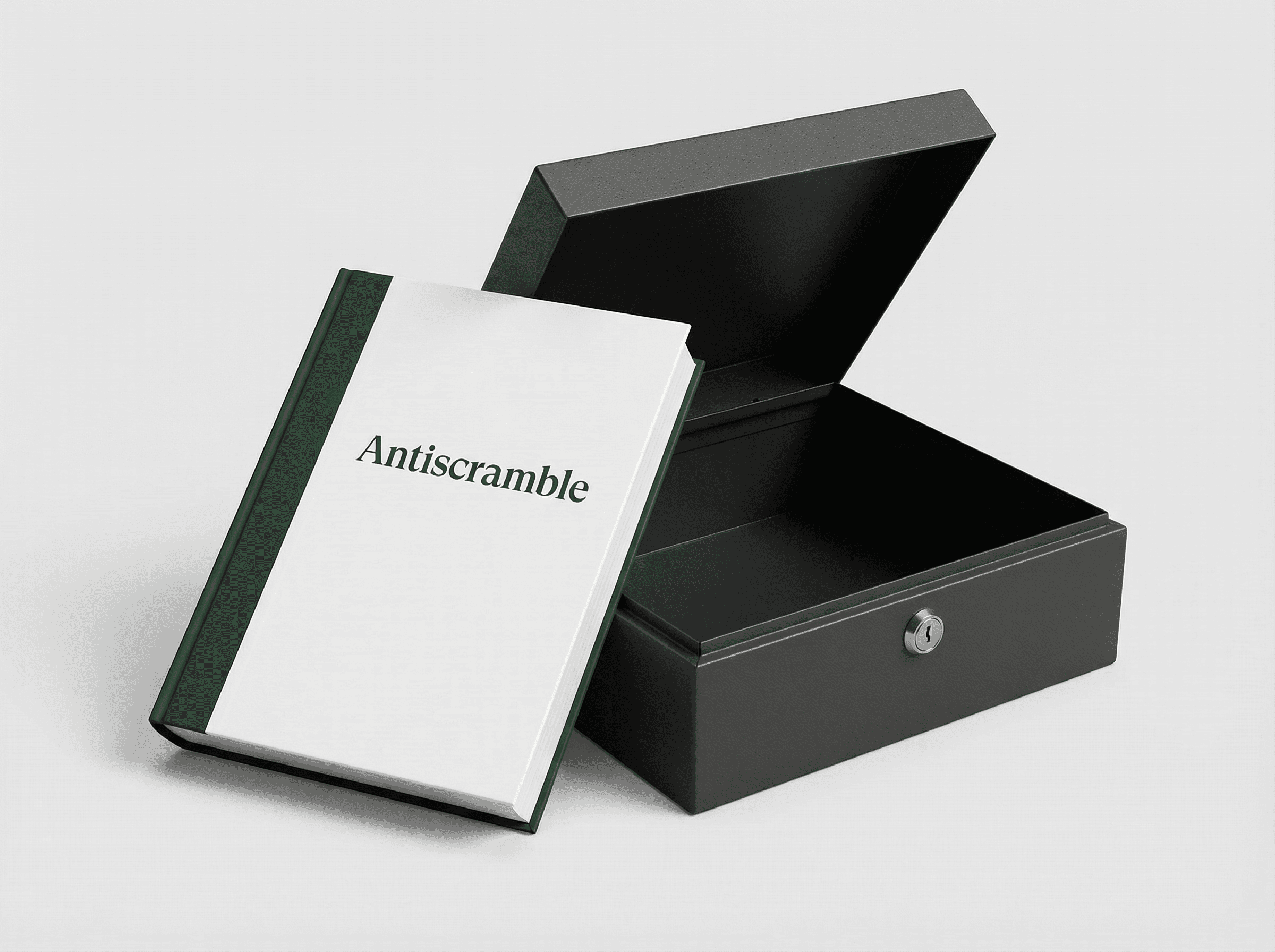 Antiscramble bound book with fire-rated document storage box